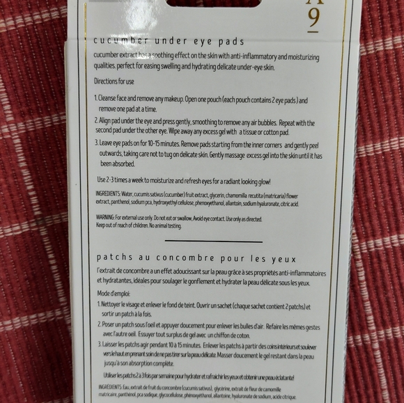 NEW!! Avenue 9 Cucumber Under Eye Pads (5 Sets) - Picture 5 of 6